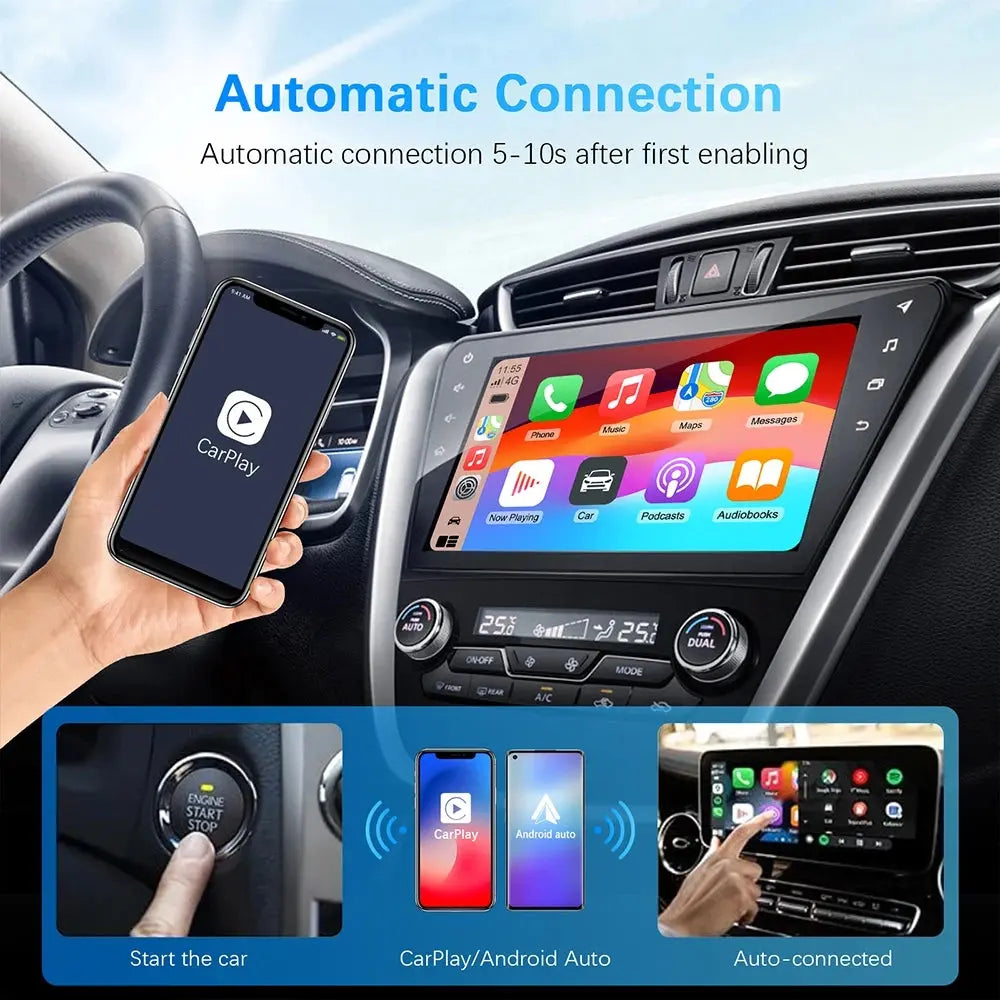 Carplay Wireless Adapter Android Auto 2in 1 Smart Dongle 2025 5G WIFI For iphone Android Phone For Volvo Benz Mg Kia Chery VW - Fun Tech and Gadgets