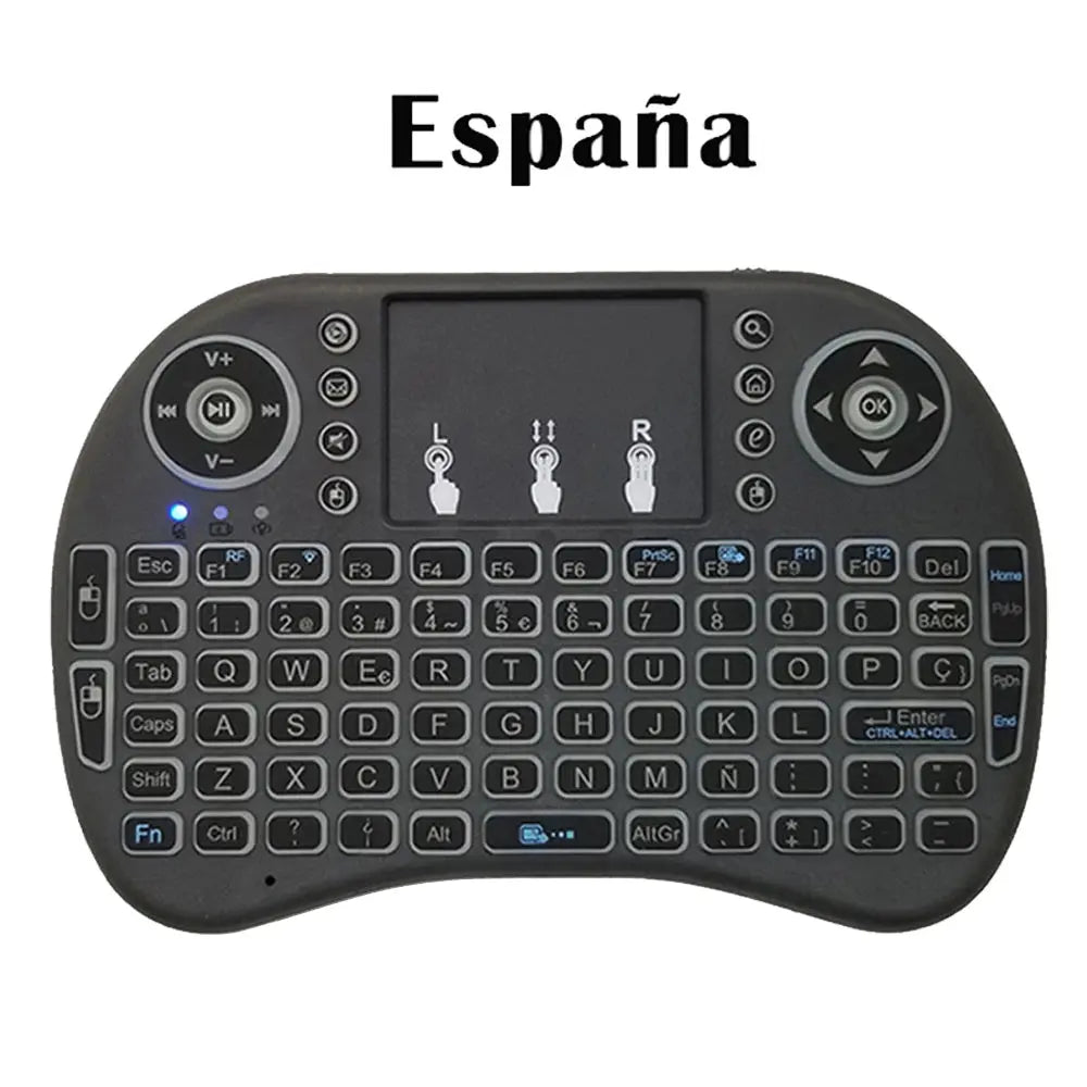 2.4G Air Mouse with Touchpad Keyboard i8 Arabic French Spanish Russian Backlit Mini Wireless Keyboard for PC Android TV Box - Fun Tech and Gadgets