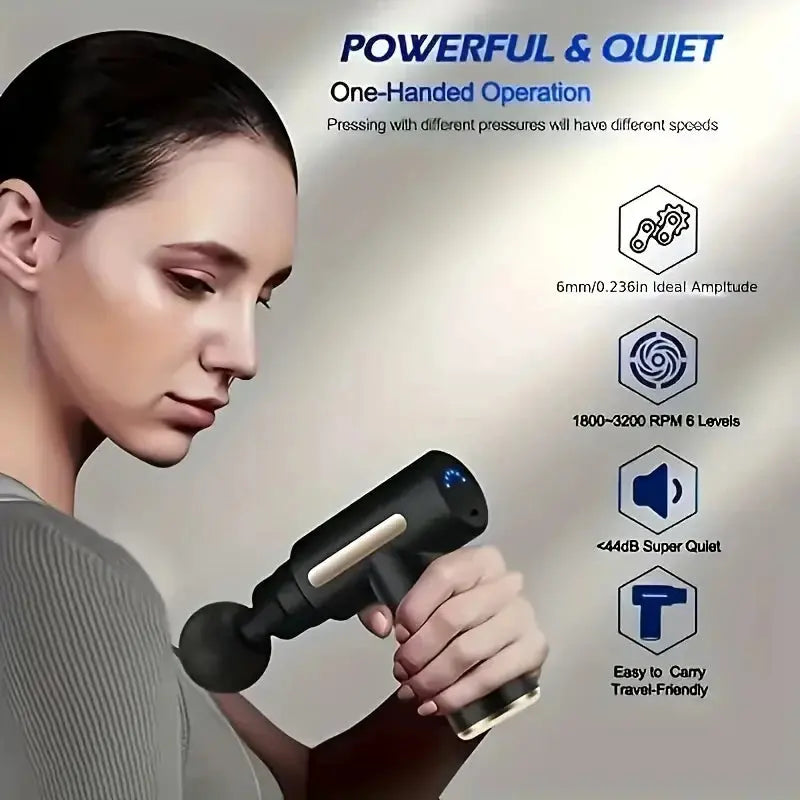 Portable Button Fascia Gun Deep Tissue Massage Mini Lightweight and Adjustable Speed Massage Equipment Suitable for the Body Fun Tech and Gadgets