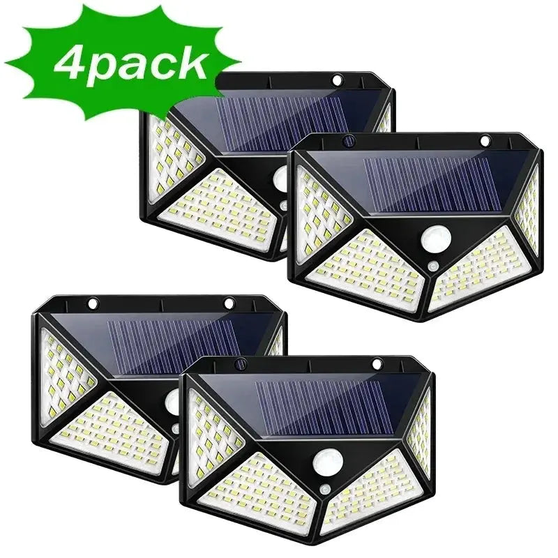 1/2/4PCS New Solar Lights Outdoor Wall Lamp PIR Motion Sensor 100LED Solar Powered Sunlight Street Light for Garden Courtyard - Fun Tech and Gadgets