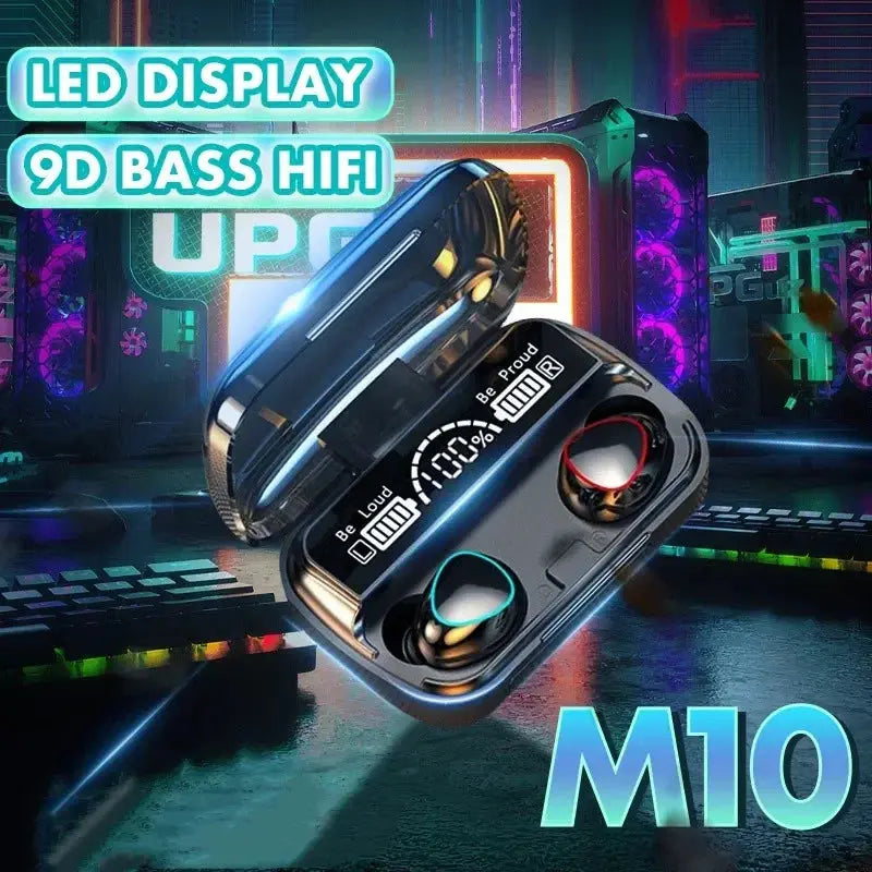 Original M10 Headphones Bluetooth Wireless Earpods Sports Stereo Noise Canceling Headphone Microphone Speaker Caixa De Som Gamer - Fun Tech and Gadgets