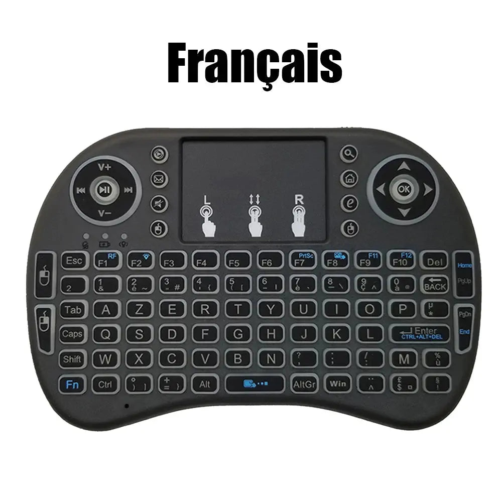 2.4G Air Mouse with Touchpad Keyboard i8 Arabic French Spanish Russian Backlit Mini Wireless Keyboard for PC Android TV Box - Fun Tech and Gadgets