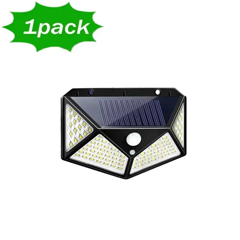 100LED Solar Flood Lights 3 Modes Outdoor Solar Motion Security Solar Light Waterproof for Garden Patio Garage Wall Light