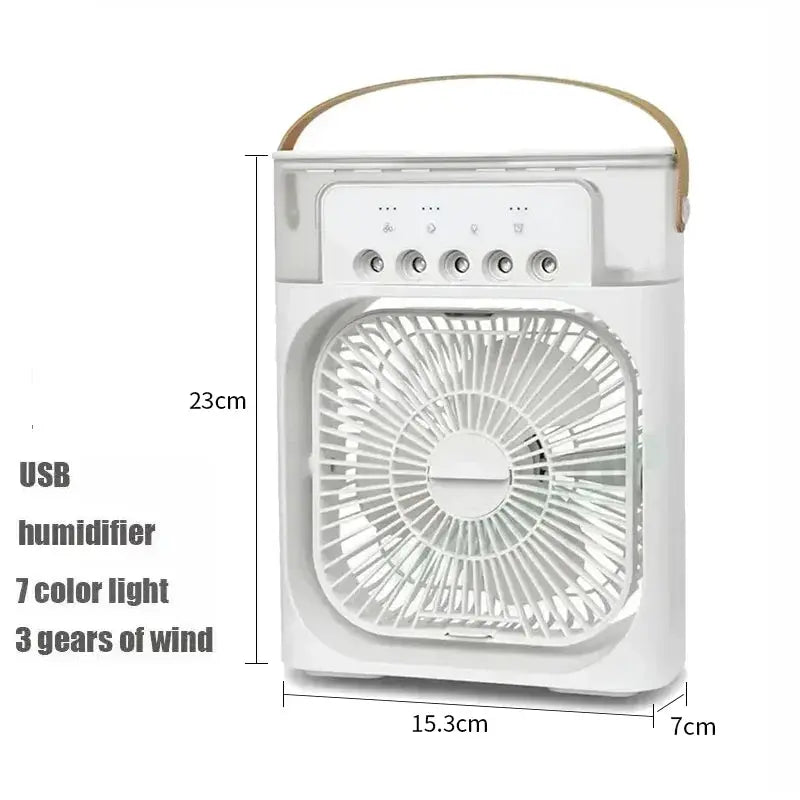 New 3 In 1 Fan AIr Conditioner Household Mini Air Cooler LED Night Light Portable Humidifier Air Adjustment Fan Office Home Fan - Fun Tech and Gadgets