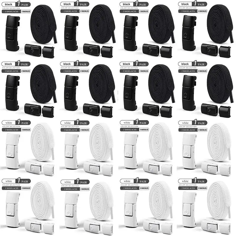 8mm No Tie Shoe Laces Press Lock Shoelaces Without Ties Elastic Laces Sneaker Kids Adult Widened Flat Shoelace for Shoes - Fun Tech and Gadgets