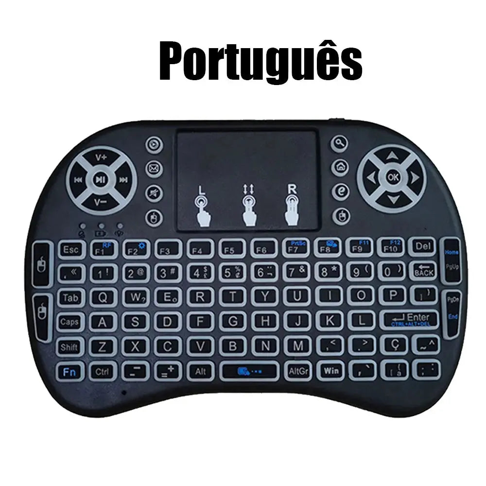 2.4G Air Mouse with Touchpad Keyboard i8 Arabic French Spanish Russian Backlit Mini Wireless Keyboard for PC Android TV Box - Fun Tech and Gadgets