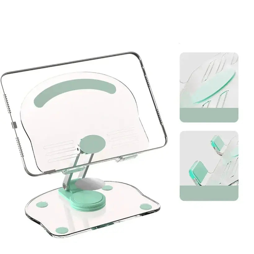 Tablet Desktop Stand Transparent Acrylic Phone Holder 360° Rotation Cell Phone Support for iPad Pro 9.7 Air 4 5 Mini 6 11 Mi Pad - Fun Tech and Gadgets