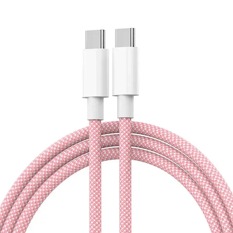 PD 60W Type C to Type C Color Cable For  iphone 15 15pro  Fast Charging For Xiaomi Samsung Huawei Type C Weaving Cable  1M 2M 3M - Fun Tech and Gadgets