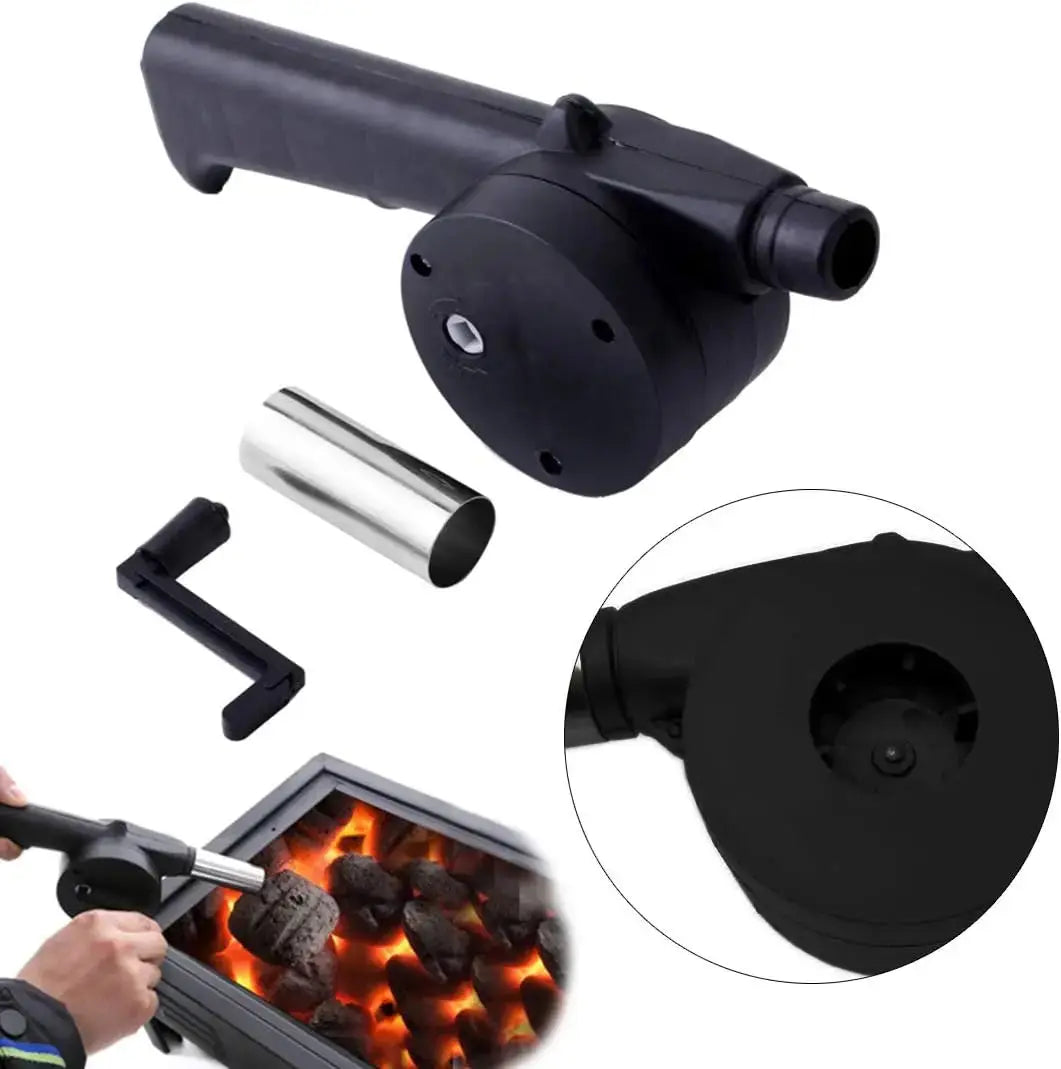 BBQ Fan Air Blower Fast Fire Starter Portable Manual Hand Crank for Outdoor Picnic Camping Cooking Barbecue Charcoal Grills Stov - Fun Tech and Gadgets