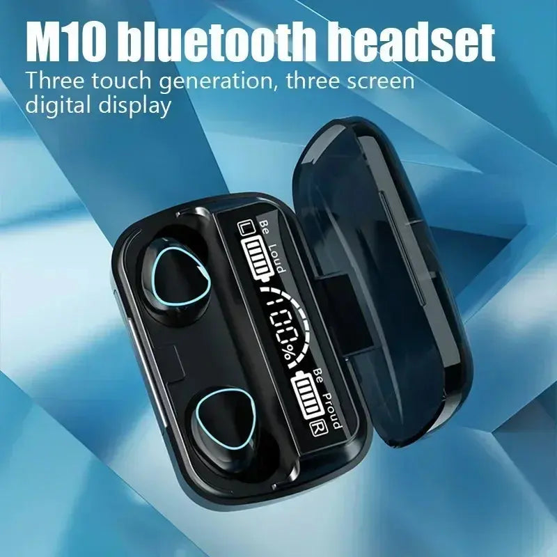 M10 TWS Bluetooth Headphones 2500mAh Charging Box Wireless Earphones With Microphone 9D Stereo Sports Waterproof Earbuds Headset Fun Tech and Gadgets