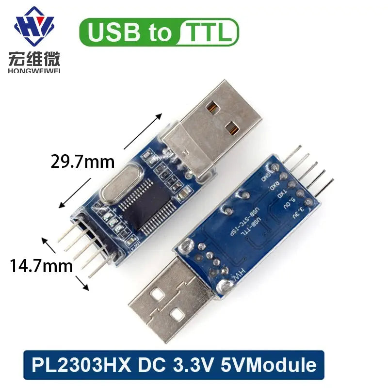 PL2303 USB To RS232 TTL Converter Adapter Module DC 3.3V 5V PL2303HX STC Microcontroller Brush Machine Board - Fun Tech and Gadgets