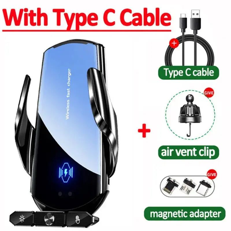 Wireless Charger Car Auto Magnetic Air Vent Phone Holder For iPhone 16 15 14 13 Samsung Xiaomi Induction Fast Charging Station - Fun Tech and Gadgets