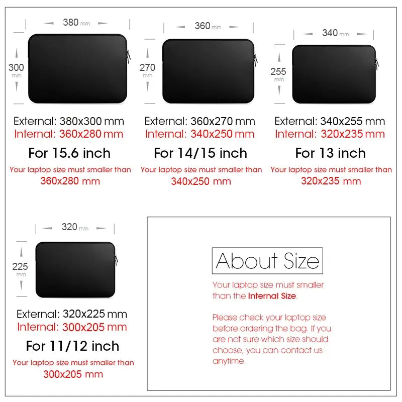 Laptop Sleeve Case PC Cover for Xiaomi Air HP Dell Laptop Bag Tablet Case For Macbook Air Pro Retina 11 12 13 14 15 15.6 inch - Fun Tech and Gadgets