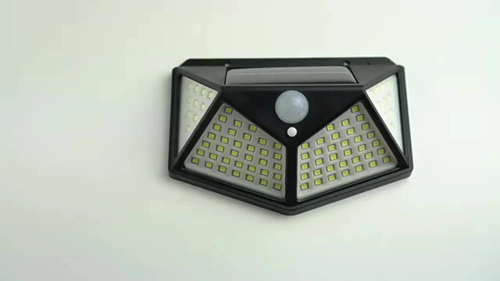 100LED Solar Flood Lights 3 Modes Outdoor Solar Motion Security Solar Light Waterproof for Garden Patio Garage Wall Light
