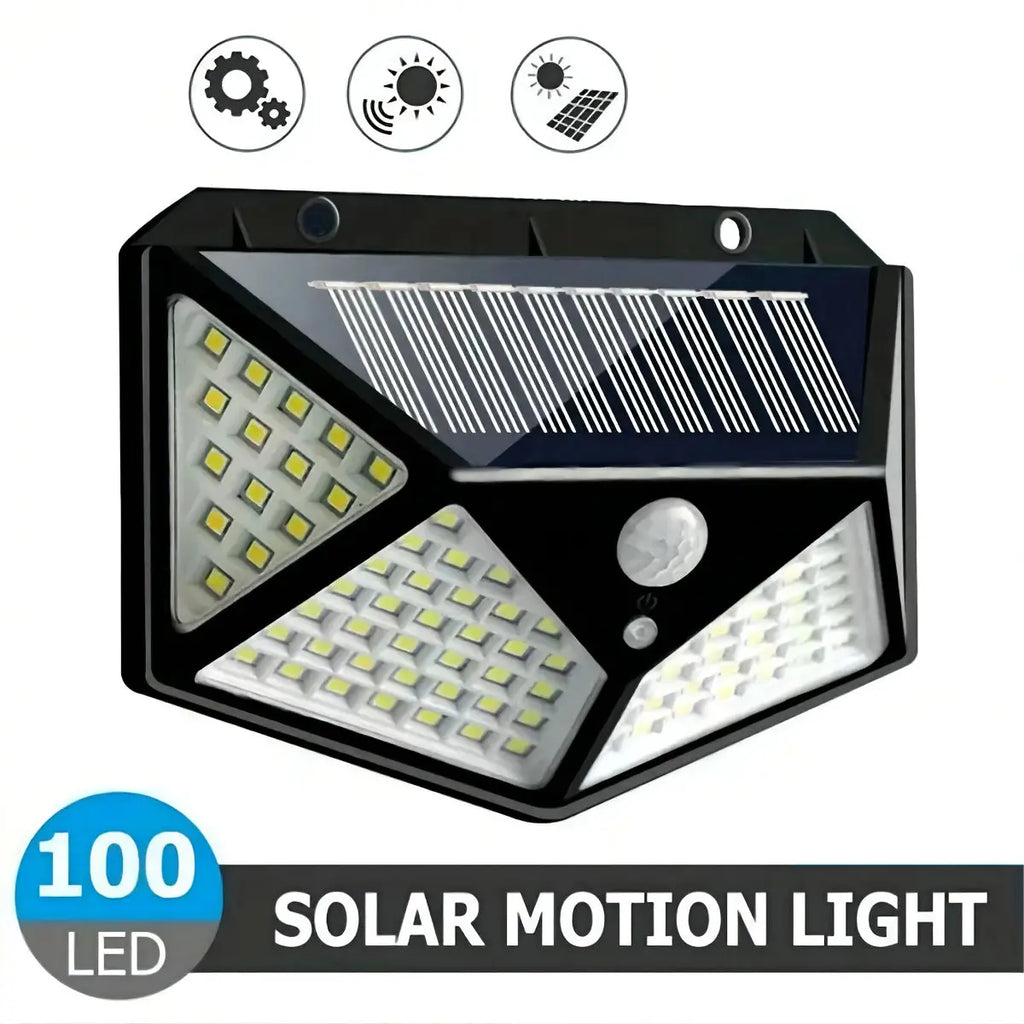 100LED Solar Flood Lights 3 Modes Outdoor Solar Motion Security Solar Light Waterproof for Garden Patio Garage Wall Light
