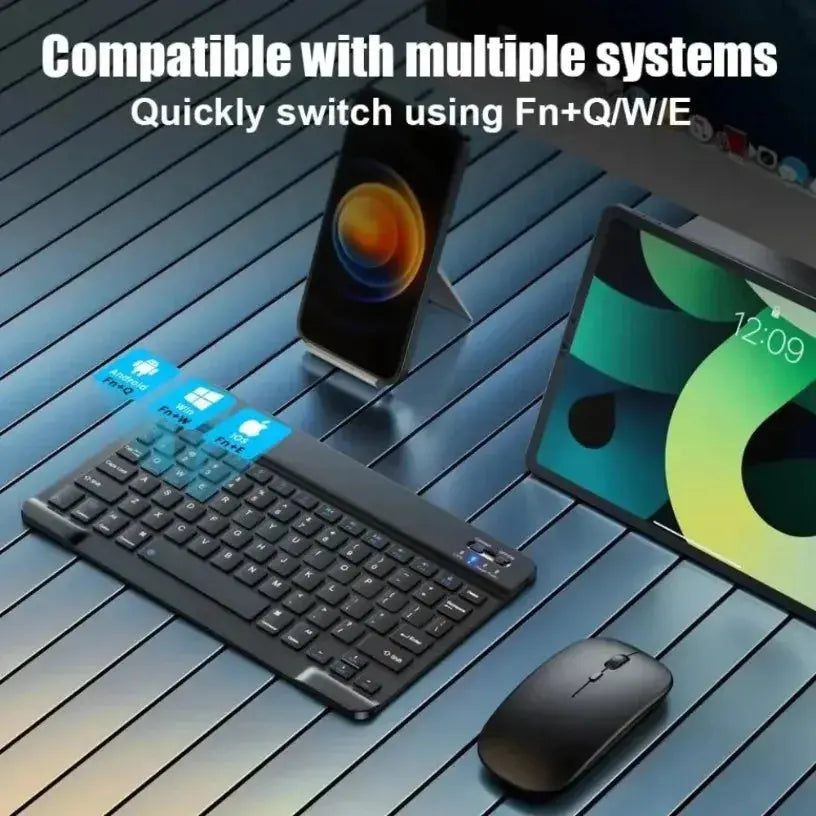 10 inch Bluetooth Keyboard for tablet ipad Keyboard and Mouse Kit for ipad Xiaomi Samsung Huawei Lenovo For Android ios Windows - Fun Tech and Gadgets