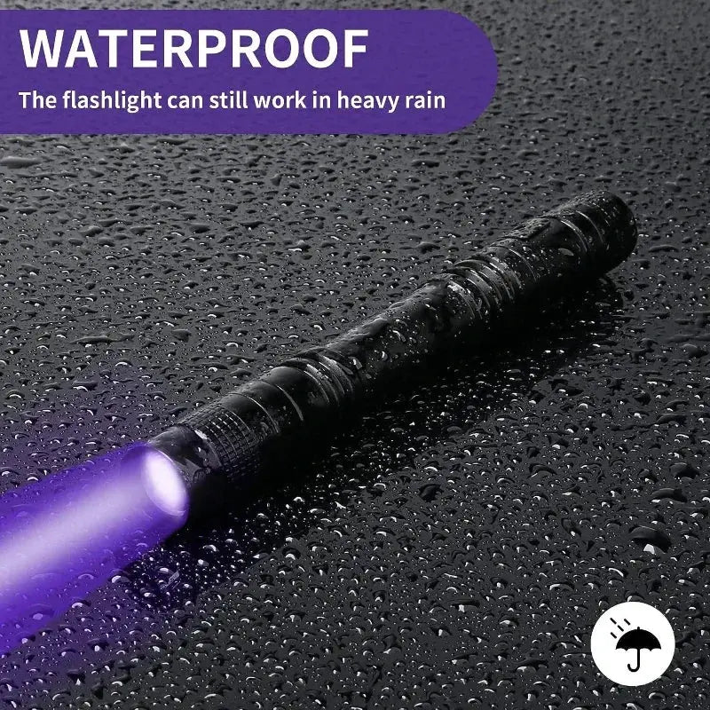 UV Flashlight 395nm Ultraviolet Torch With Pen Clip Portable AAA Batteries Used Violet Light Pet Urine Scorpion Detector UV Lamp - Fun Tech and Gadgets
