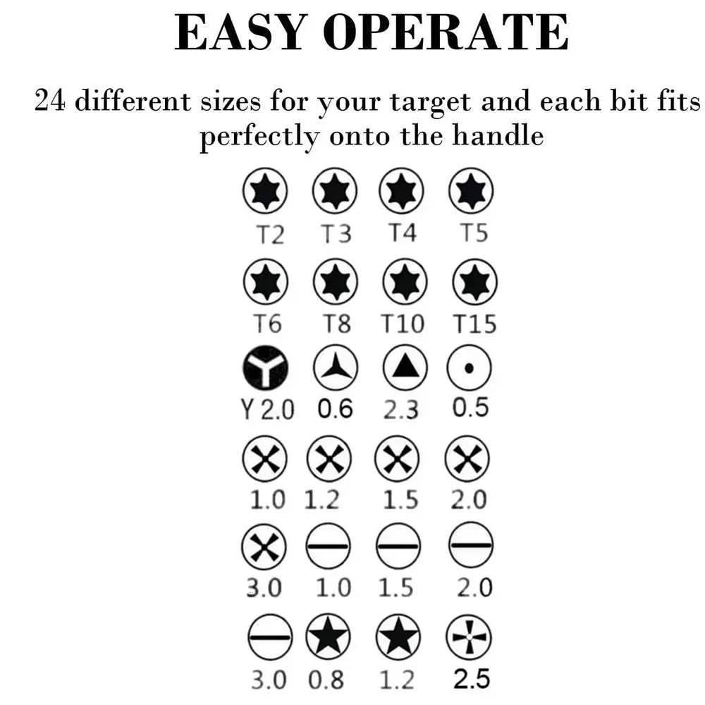 Mini Precision Screwdriver Set 25 in 1 Electronic Torx Screwdriver Opening Repair Tools Kit for iPhone Camera Watch Tablet PC - Fun Tech and Gadgets