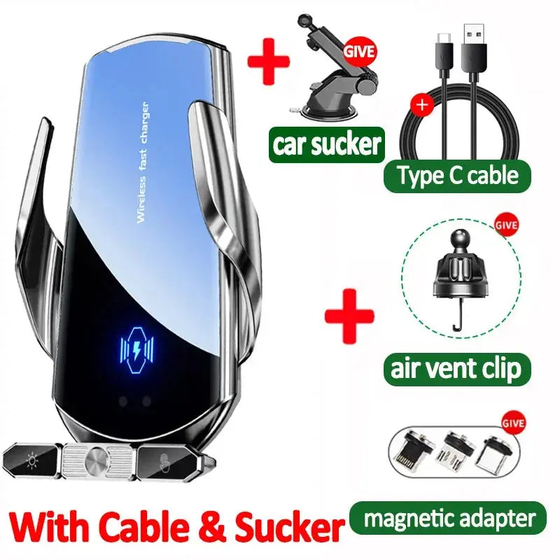 Wireless Charger Car Auto Magnetic Air Vent Phone Holder For iPhone 16 15 14 13 Samsung Xiaomi Induction Fast Charging Station - Fun Tech and Gadgets