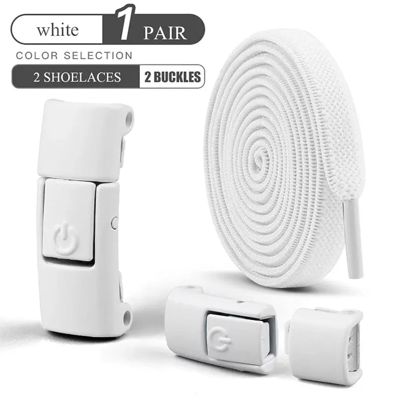 8mm No Tie Shoe Laces Press Lock Shoelaces Without Ties Elastic Laces Sneaker Kids Adult Widened Flat Shoelace for Shoes - Fun Tech and Gadgets