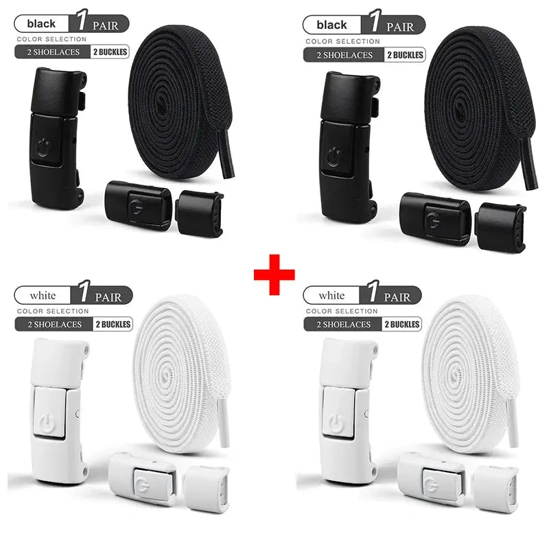 8mm No Tie Shoe Laces Press Lock Shoelaces Without Ties Elastic Laces Sneaker Kids Adult Widened Flat Shoelace for Shoes - Fun Tech and Gadgets