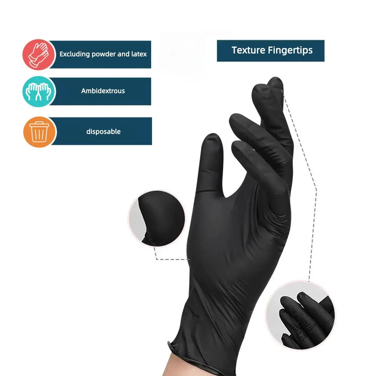 10/20/50/100PCS Bagged Disposable Gloves Black Disposable Gloves Household Kitchen Cooking Tools Car Wash Household Cleaning - Fun Tech and Gadgets