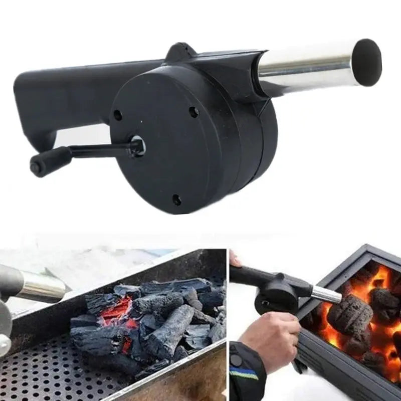 BBQ Fan Air Blower Fast Fire Starter Portable Manual Hand Crank for Outdoor Picnic Camping Cooking Barbecue Charcoal Grills Stov - Fun Tech and Gadgets