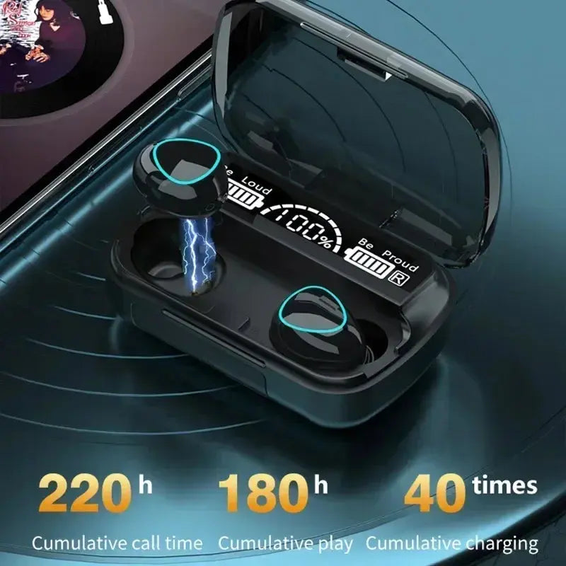 M10 TWS Bluetooth Headphones 2500mAh Charging Box Wireless Earphones With Microphone 9D Stereo Sports Waterproof Earbuds Headset - Fun Tech and Gadgets