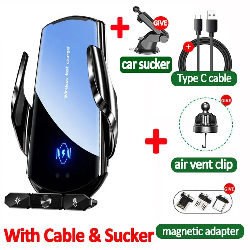 Wireless Charger Car Auto Magnetic Air Vent Phone Holder For iPhone 16 15 14 13 Samsung Xiaomi Induction Fast Charging Station - Fun Tech and Gadgets