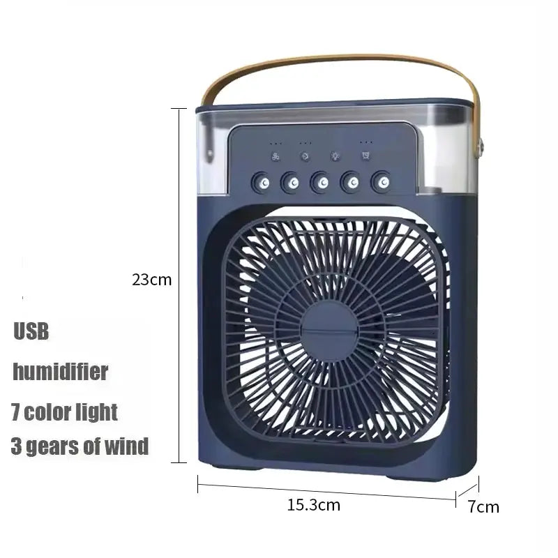 New 3 In 1 Fan AIr Conditioner Household Mini Air Cooler LED Night Light Portable Humidifier Air Adjustment Fan Office Home Fan - Fun Tech and Gadgets